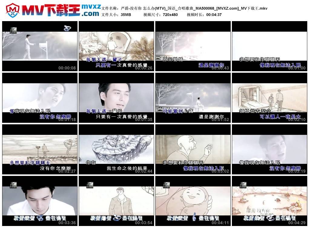 严爵-没有你 怎么办(MTV)_国语_合唱歌曲_MA500068